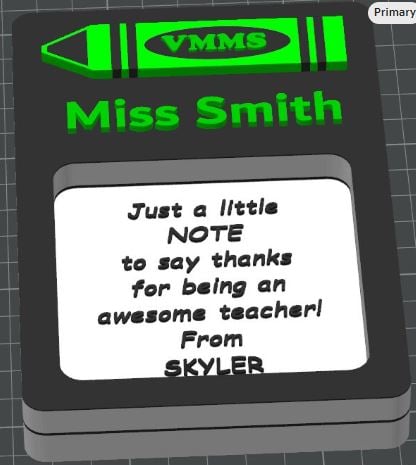 Teacher Appreciation Note Holder